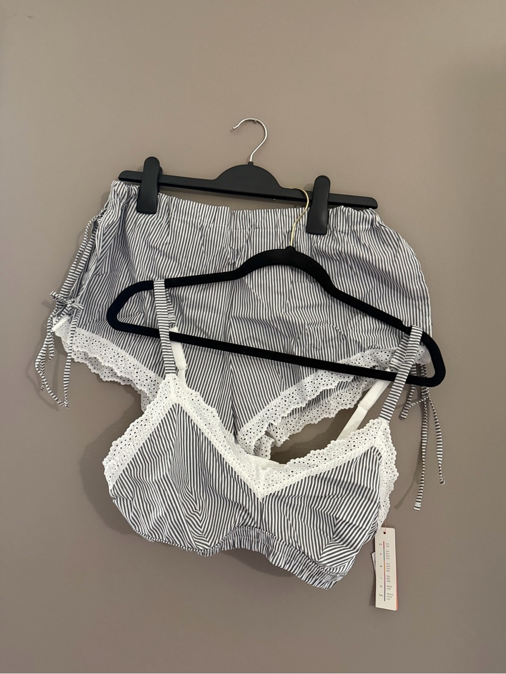 New with tags Colsie Striped Lace-Trim Sleep Shorts